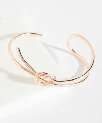 Rose Gold Knotted Wire Cuff Bracelet