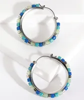 Small Beaded Hoop Earrings