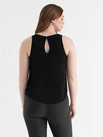 Paulina Pleat Neck Sleeveless Blouse