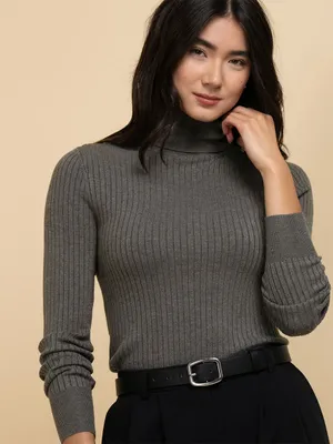 Rib Turtleneck Sweater