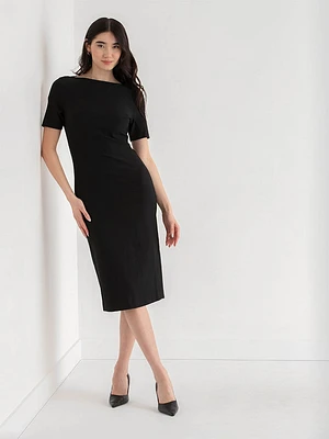 Luna Boatneck Dress Luxe Ponte