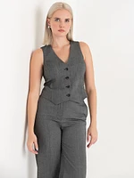 Button-Up Fitted Vest Speckle