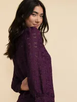 Puff Sleeve Lace Blouse