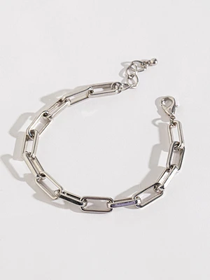 Silver Paperclip Chain Bracelet