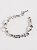 Silver Paperclip Chain Bracelet