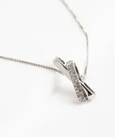 Silver Crossed Pendant Necklace