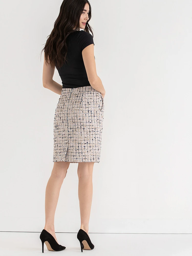 Boucle Pencil Skirt with Pockets