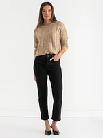 Metallic Cable Knit Sweater