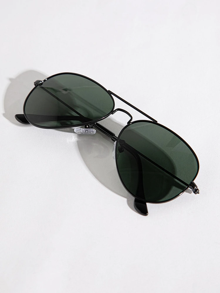 Aviator Frame Sunglasses with Case