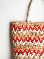 Wavy Straw Tote Bag