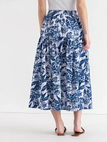 Tiered Poplin Midi Skirt