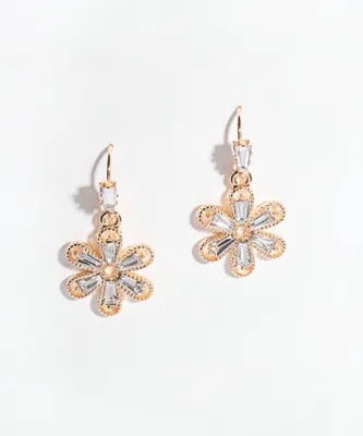 Bejewelled Flower Drop Earring