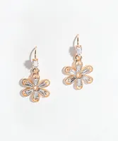 Bejewelled Flower Drop Earring