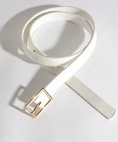 White Belt with Gold Square Buckle
