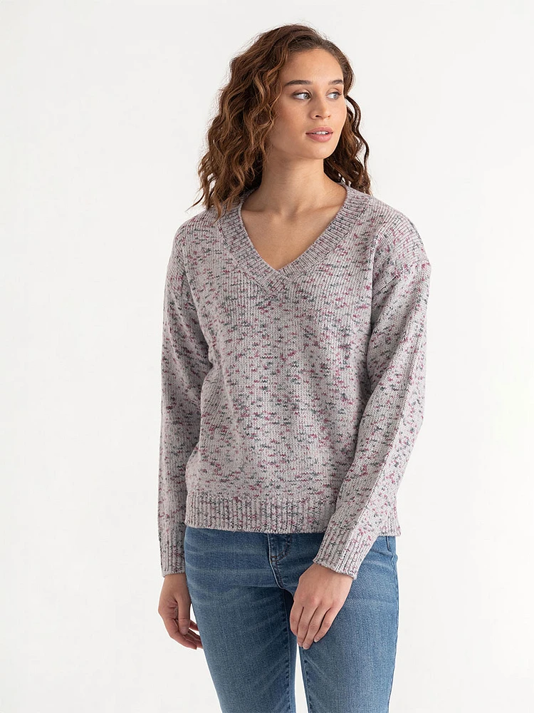 V-Neck Confetti Sweater