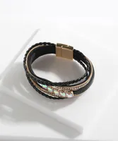 Black Snap Bracelet With Jewels