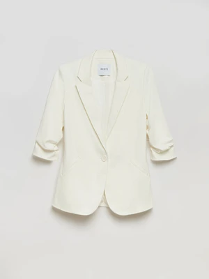 Hampton 3/4 Ruched Sleeve Ponte Blazer