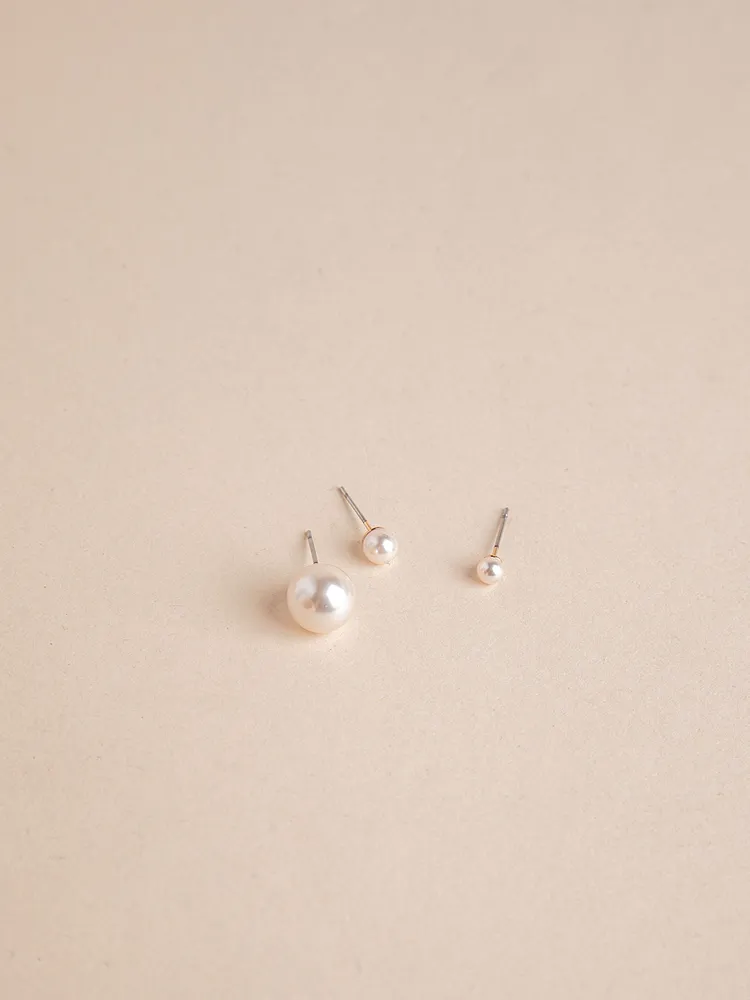 Trio Pearl-Stud Earrings Pack