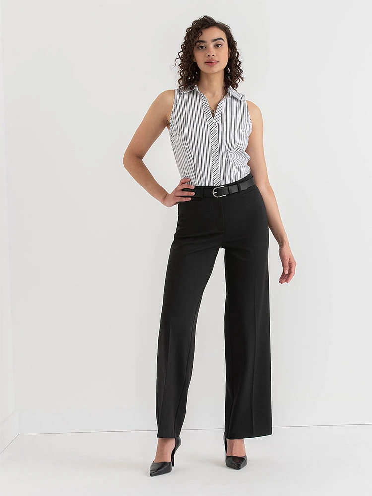 Weslee Wide Leg Pant Ponte Twill