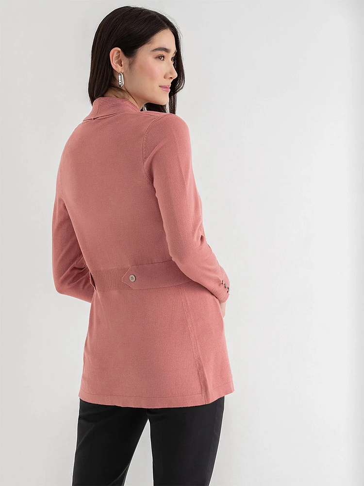 Side Tab Button Cardigan