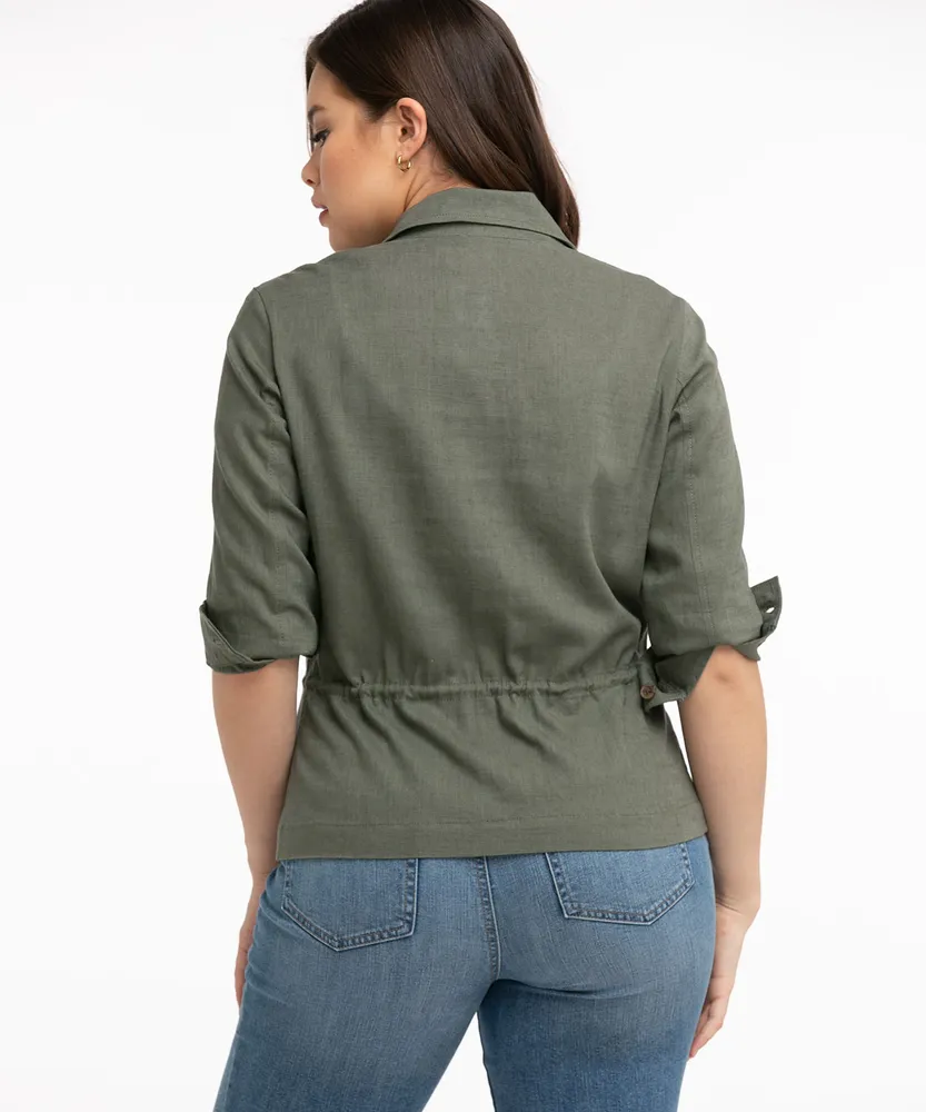 Button Front Military Jacket