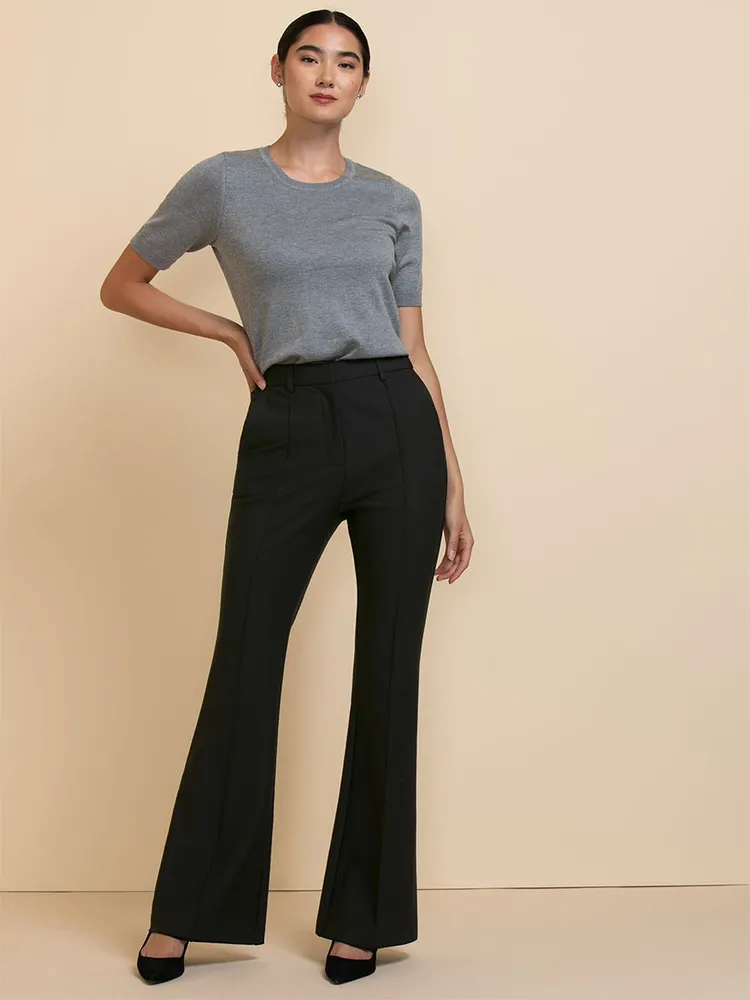 Plus Size - Pocket Pixie Flare Studio Luxe Ponte High-Rise Pant