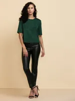 Short Sleeve Boxy Tee with Shoulder Pads