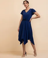 Short Sleeve SharkBite Dress with Twisted Waist