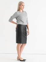 Pencil Skirt Faux Leather