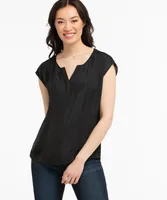 Extended Sleeve Henley Blouse