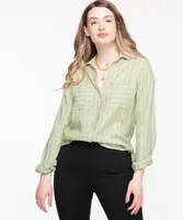 Collared Tie-Front Blouse