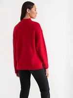 Mock Neck Pocket Tunic Sweater