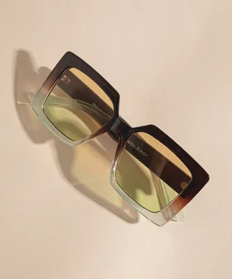 Translucent Ombre Square Frame with Yellow Lenses