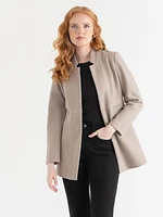 Faux Wool Long Line Jacket