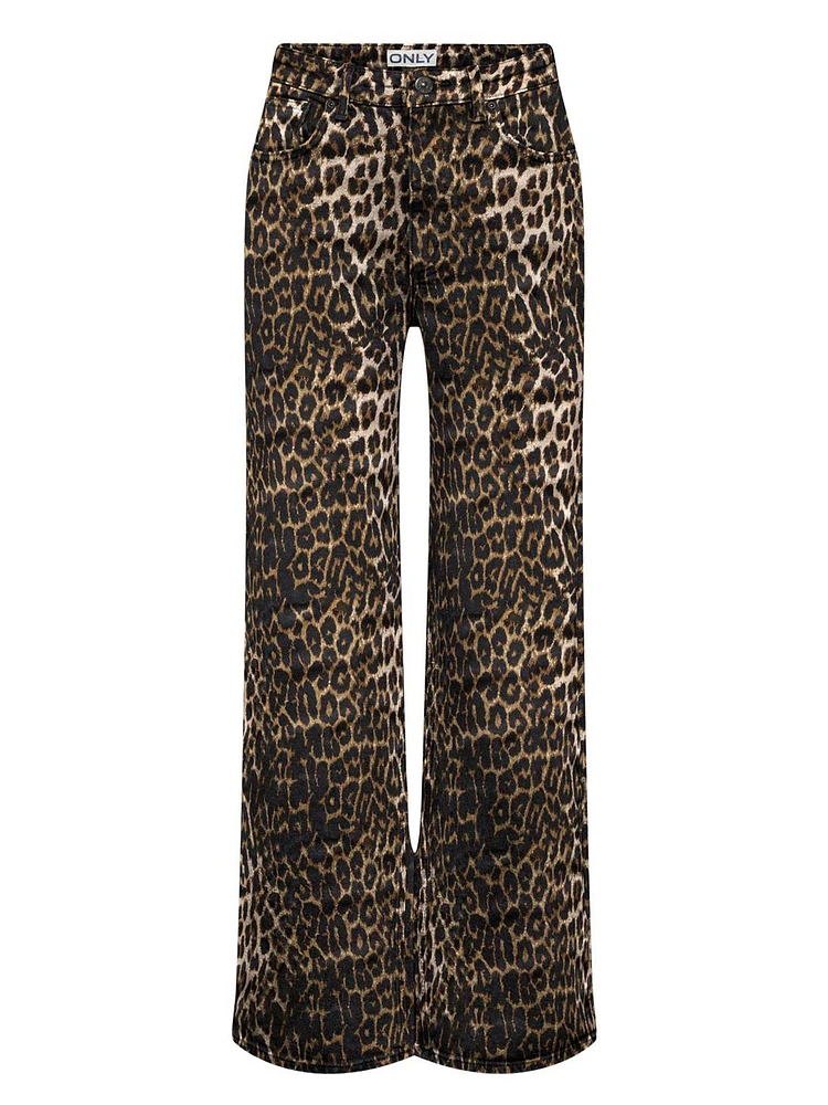 Juicy Wide Leg Leopard Jeans