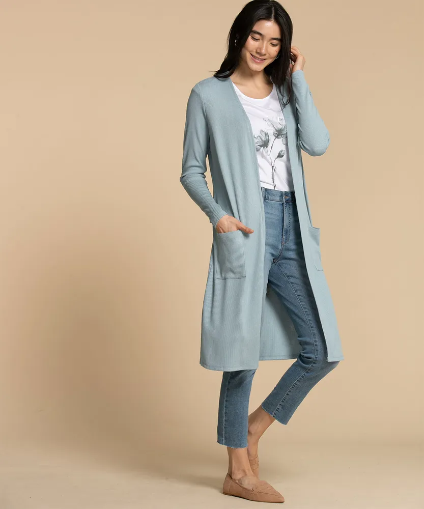 Open Ribbed Duster Cardigan