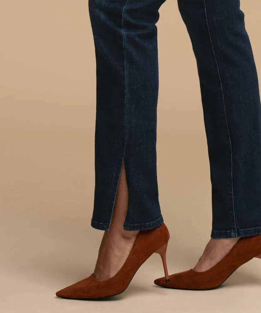 Stevie Straight Jeans with Split Hem