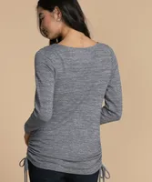Eco Friendly Ruched Side Long Sleeve Tee