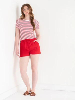 Viscose Linen Drawstring Shorts