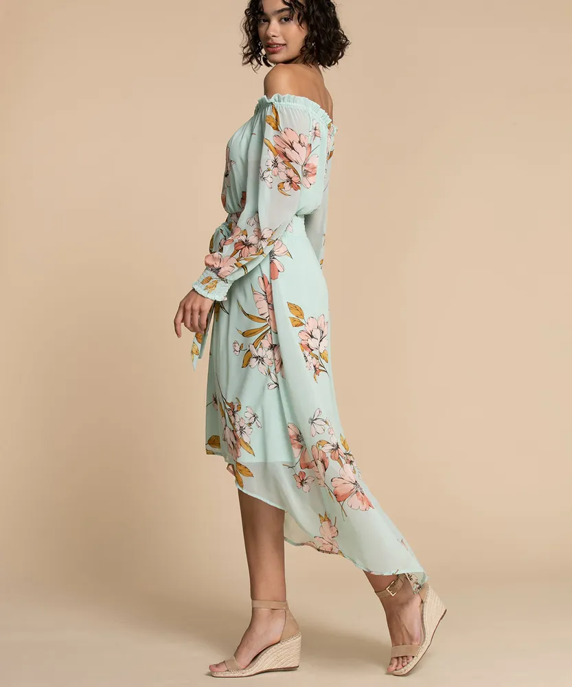 Luxology Hi-Lo On/Off Shoulder Dress