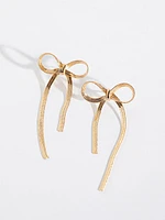 Flat Chain Bow Earrings