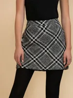 Mini Skirt Plaid Boucle