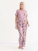 T-Shirt and Print Pants Pajama Set