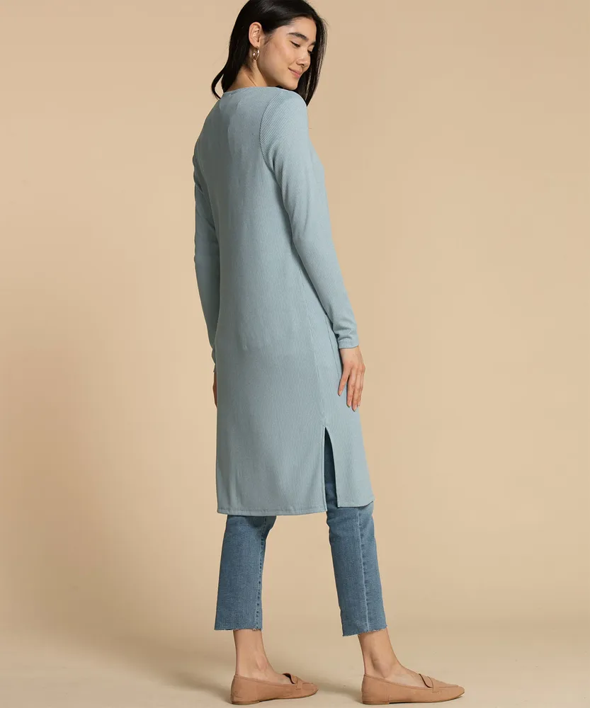 Open Ribbed Duster Cardigan