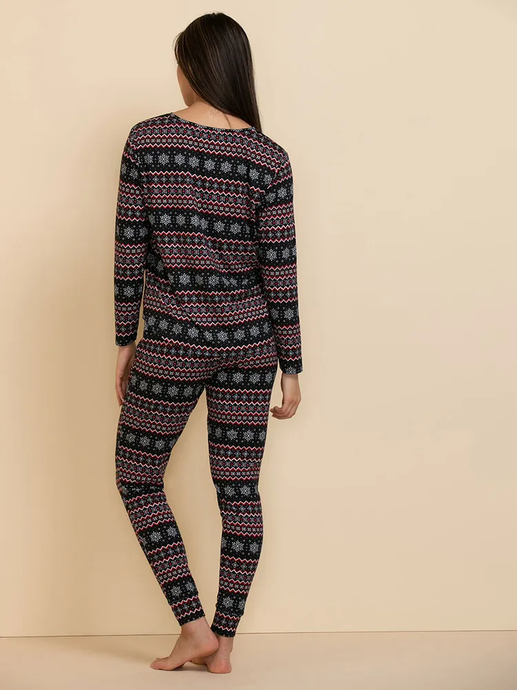 Fair Isle Long Sleeve Pajama Pant Set