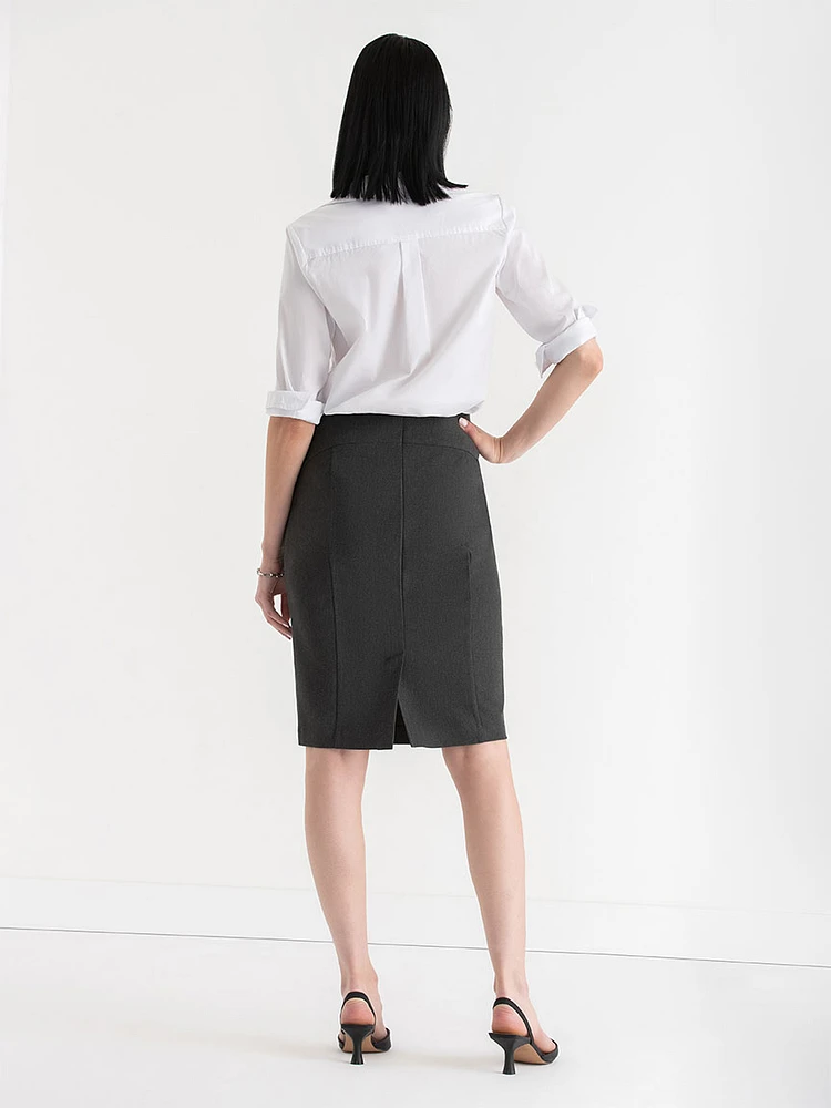 Knee Length Pencil Skirt Luxe Ponte