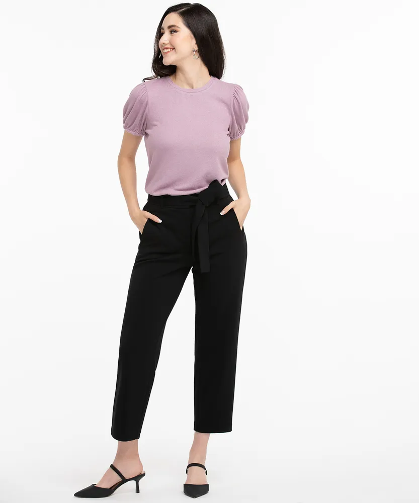 Scuba Crepe High-Waisted Wide-Leg Trouser | Cleo