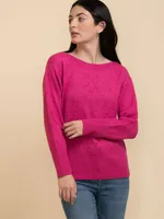 Boatneck Pom Detail Sweater