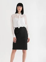 Knee Length Pencil Skirt Luxe Ponte