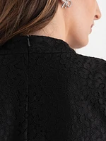 Sleeveless Mock Neck Lace Blouse